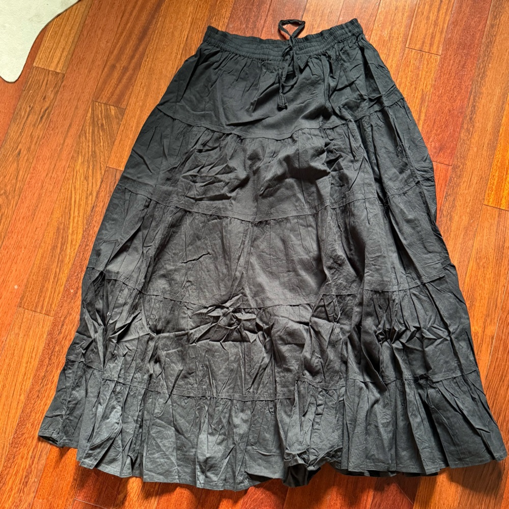 100% Cotton Tiered Maxi Skirt